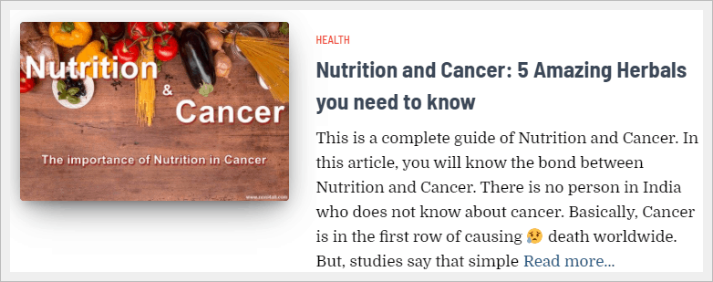nutrition and cancer