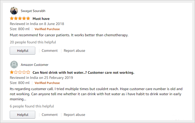 Top reviews of Divine noni from India