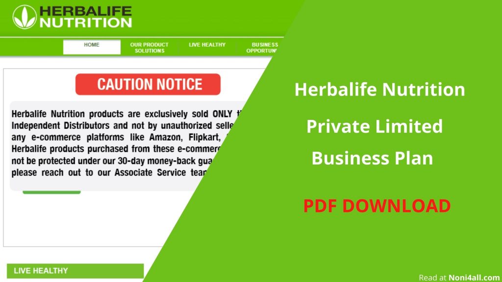 Herbalife Business Plan PDF